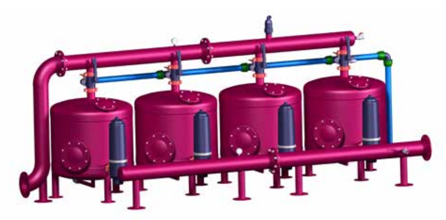 Qravel Tipli Plastik Disk Filtrləri Manuel Geri Yuyulmalı Filtr Sistemi